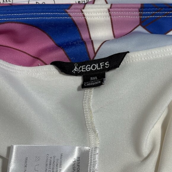 AceGolfs Skirt Skort 3XL Colorful Stripe Pink Blue White Pull On Stretch Active - Picture 6 of 8